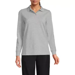 School Uniform Kids Long Sleeve Mesh Polo Shirt