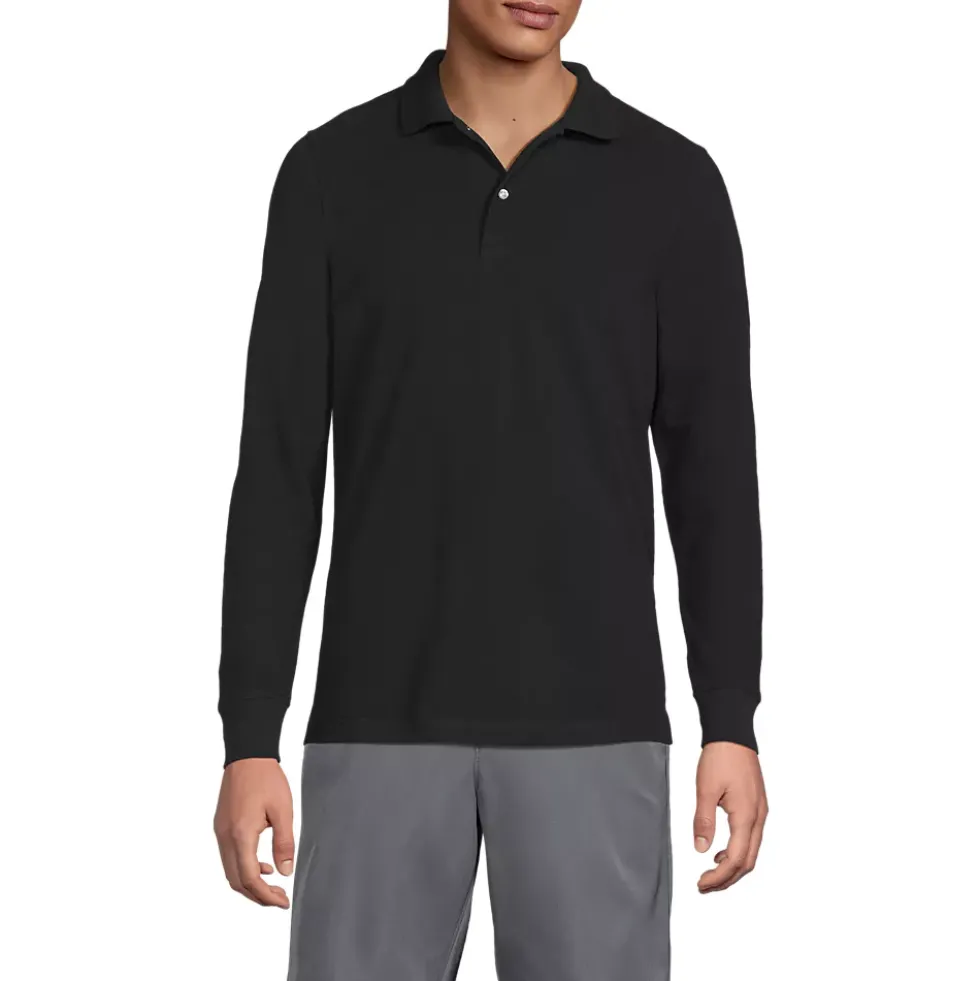 School Uniform Kids Long Sleeve Mesh Polo Shirt