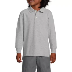 School Uniform Kids Long Sleeve Mesh Polo Shirt