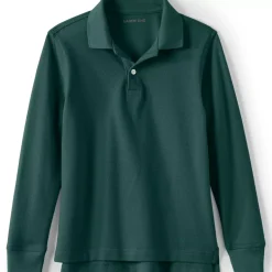 School Uniform Kids Long Sleeve Mesh Polo Shirt