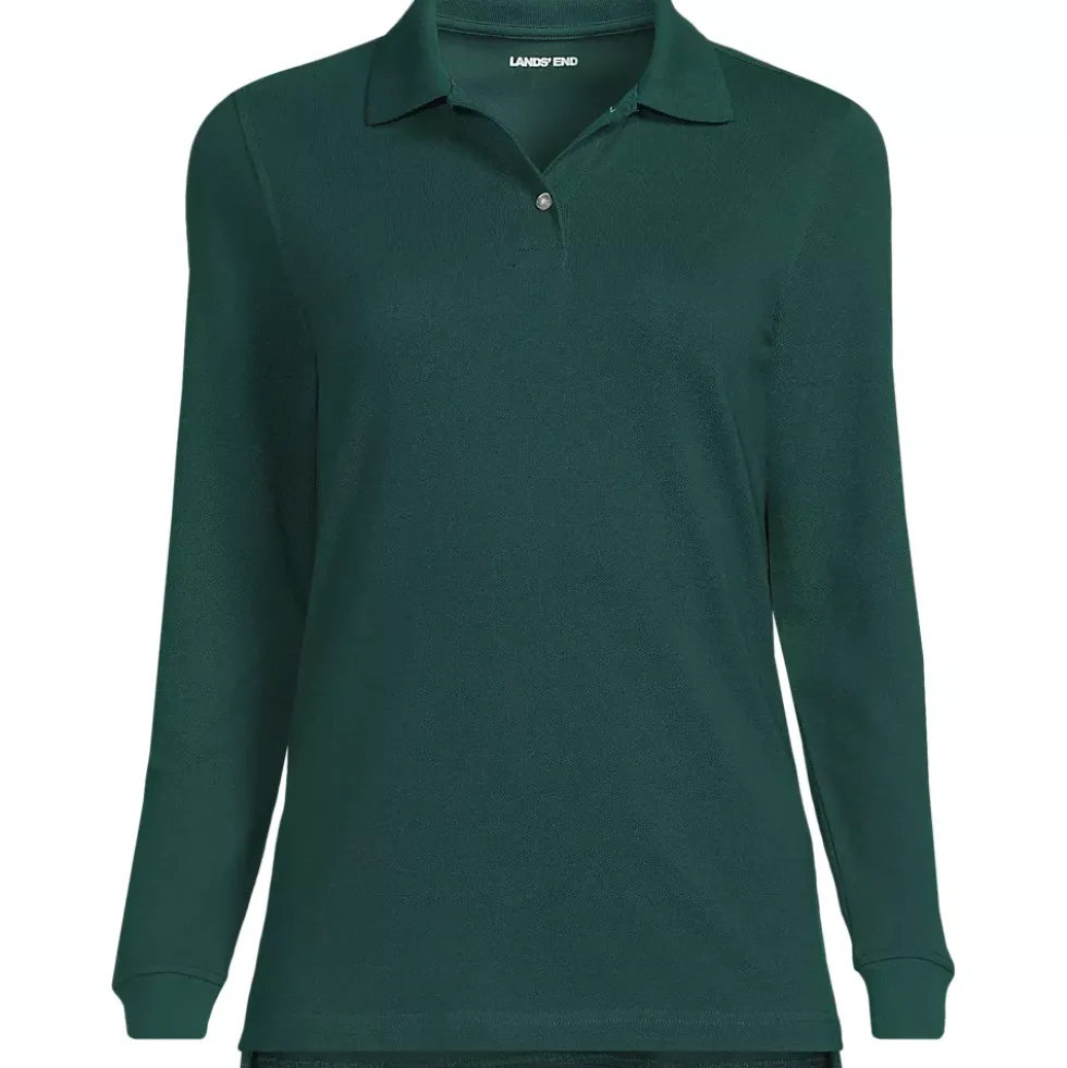 School Uniform Kids Long Sleeve Mesh Polo Shirt