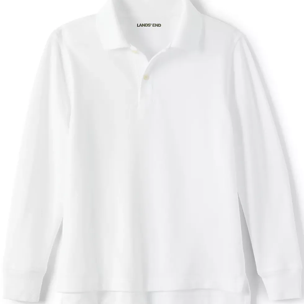 School Uniform Kids Long Sleeve Mesh Polo Shirt