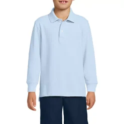 School Uniform Kids Long Sleeve Mesh Polo Shirt