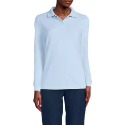 School Uniform Kids Long Sleeve Mesh Polo Shirt