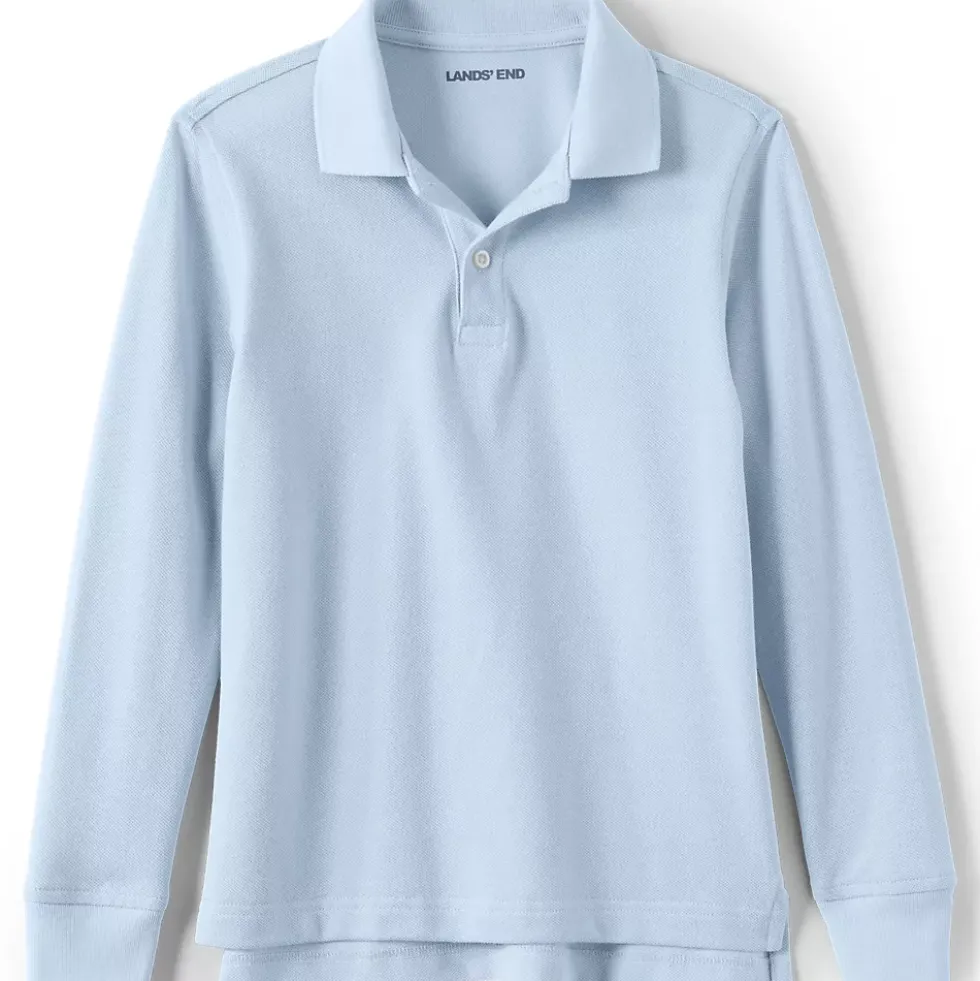 School Uniform Kids Long Sleeve Mesh Polo Shirt