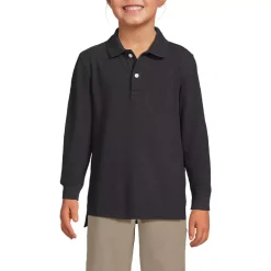 School Uniform Kids Long Sleeve Mesh Polo Shirt