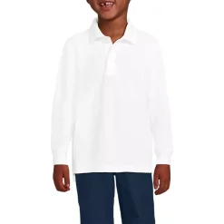 School Uniform Kids Long Sleeve Mesh Polo Shirt