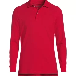 School Uniform Kids Long Sleeve Mesh Polo Shirt