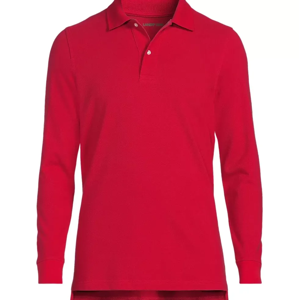 School Uniform Kids Long Sleeve Mesh Polo Shirt