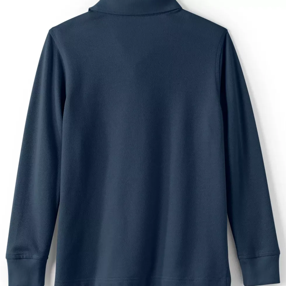 School Uniform Kids Long Sleeve Mesh Polo Shirt