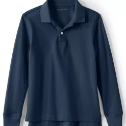 School Uniform Kids Long Sleeve Mesh Polo Shirt