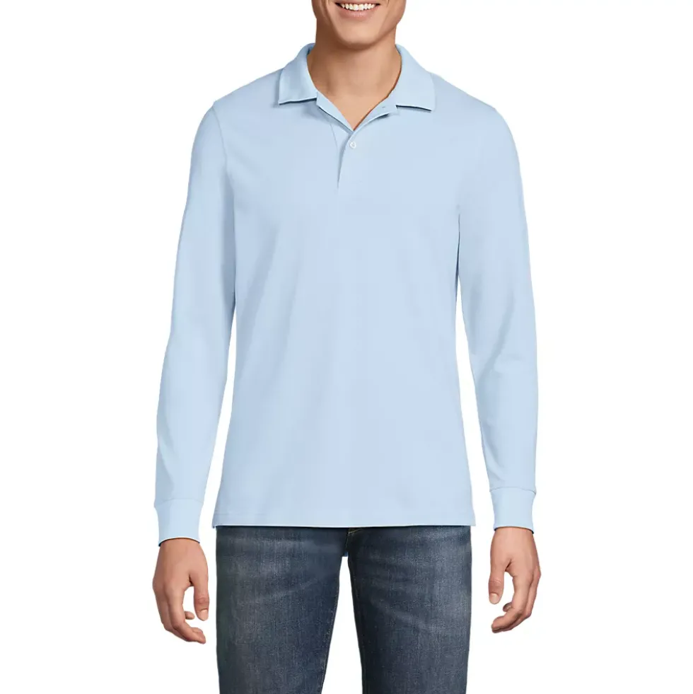 School Uniform Kids Long Sleeve Mesh Polo Shirt