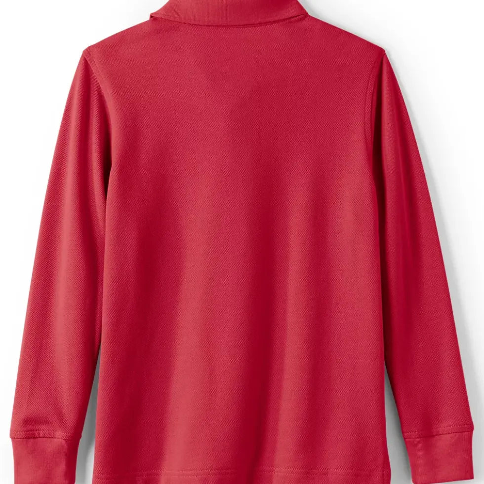 School Uniform Kids Long Sleeve Mesh Polo Shirt
