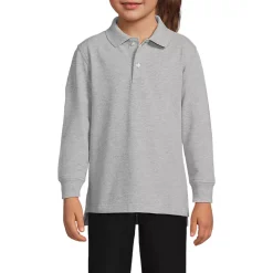 School Uniform Kids Long Sleeve Mesh Polo Shirt