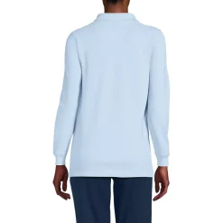 School Uniform Kids Long Sleeve Mesh Polo Shirt