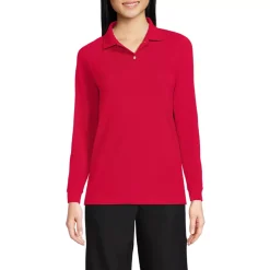 School Uniform Kids Long Sleeve Mesh Polo Shirt