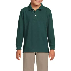 School Uniform Kids Long Sleeve Mesh Polo Shirt