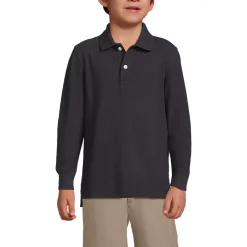 School Uniform Kids Long Sleeve Mesh Polo Shirt