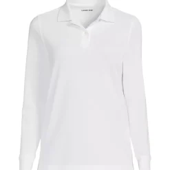 School Uniform Kids Long Sleeve Mesh Polo Shirt
