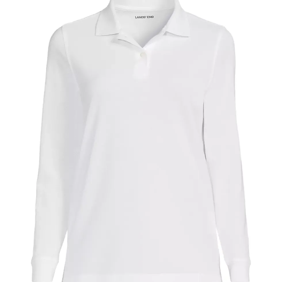 School Uniform Kids Long Sleeve Mesh Polo Shirt