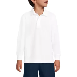School Uniform Kids Long Sleeve Mesh Polo Shirt