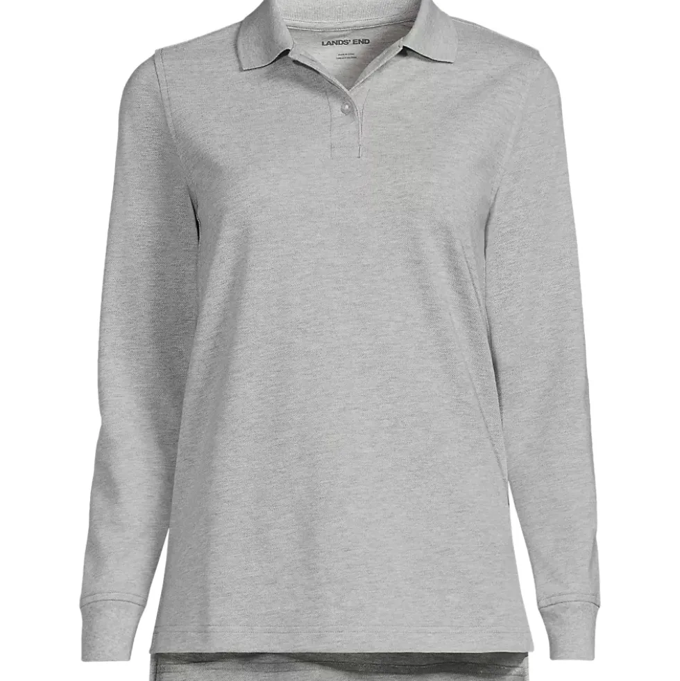 School Uniform Kids Long Sleeve Mesh Polo Shirt