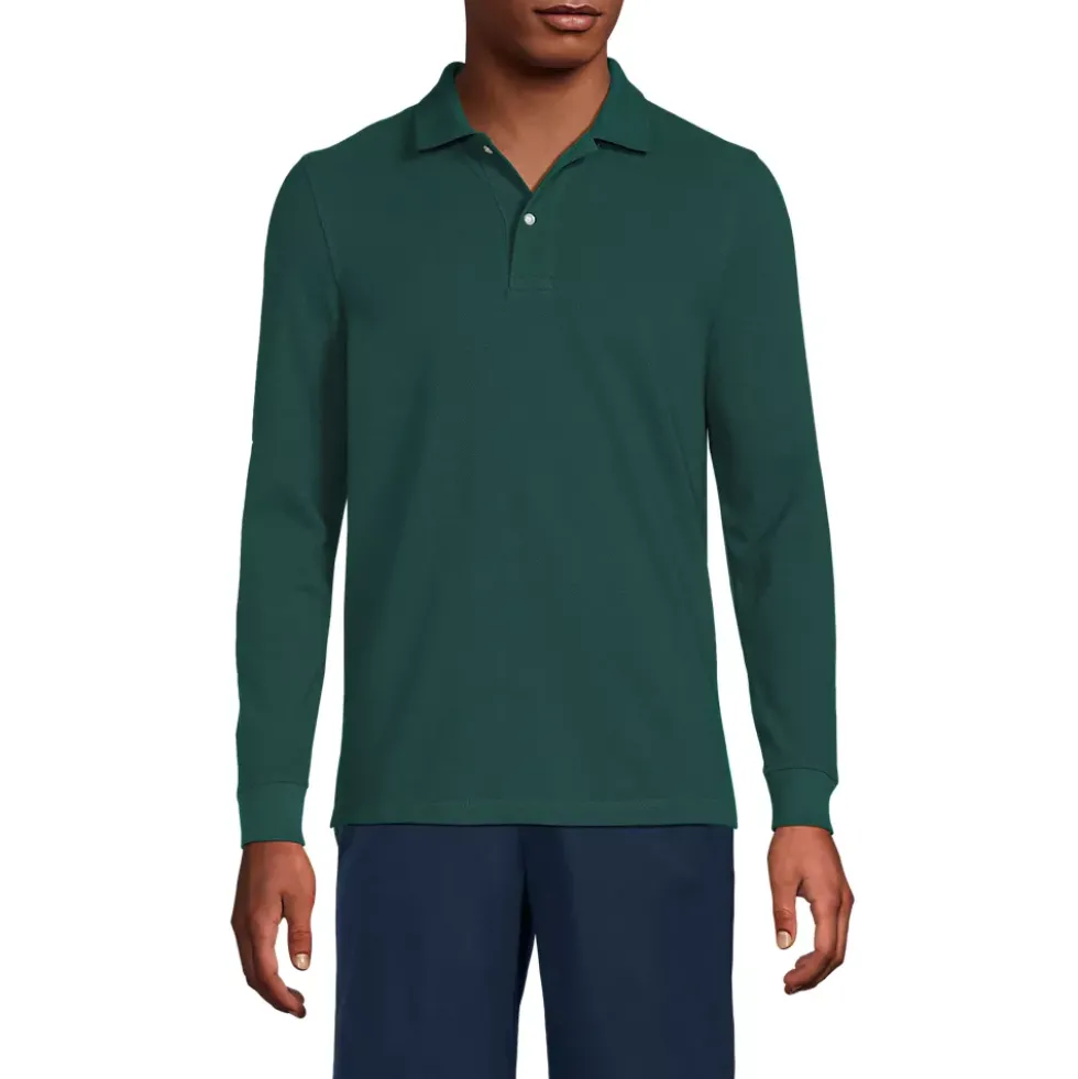 School Uniform Kids Long Sleeve Mesh Polo Shirt