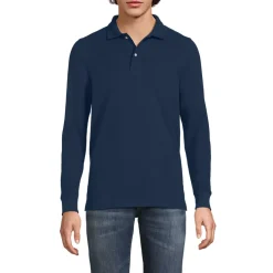 School Uniform Kids Long Sleeve Mesh Polo Shirt