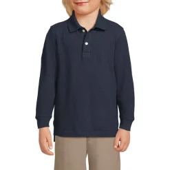 School Uniform Kids Long Sleeve Mesh Polo Shirt