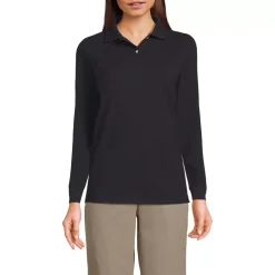 School Uniform Kids Long Sleeve Mesh Polo Shirt