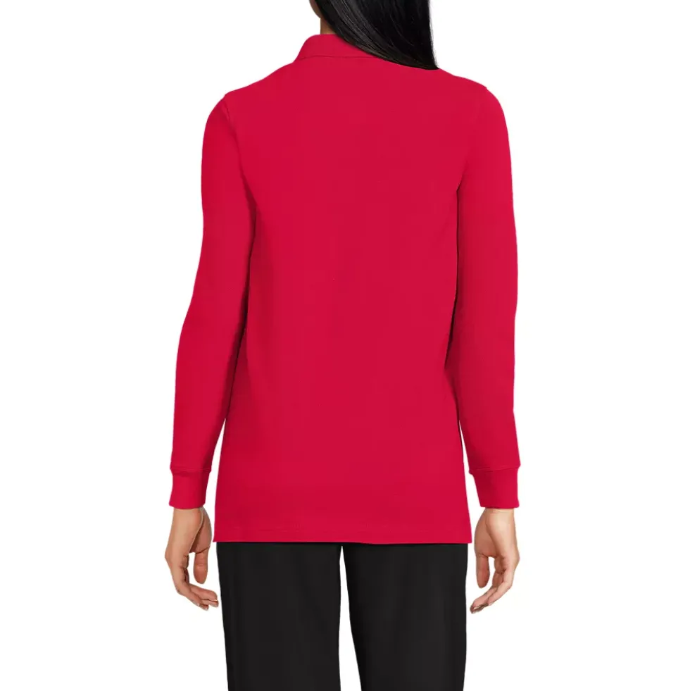 School Uniform Kids Long Sleeve Mesh Polo Shirt