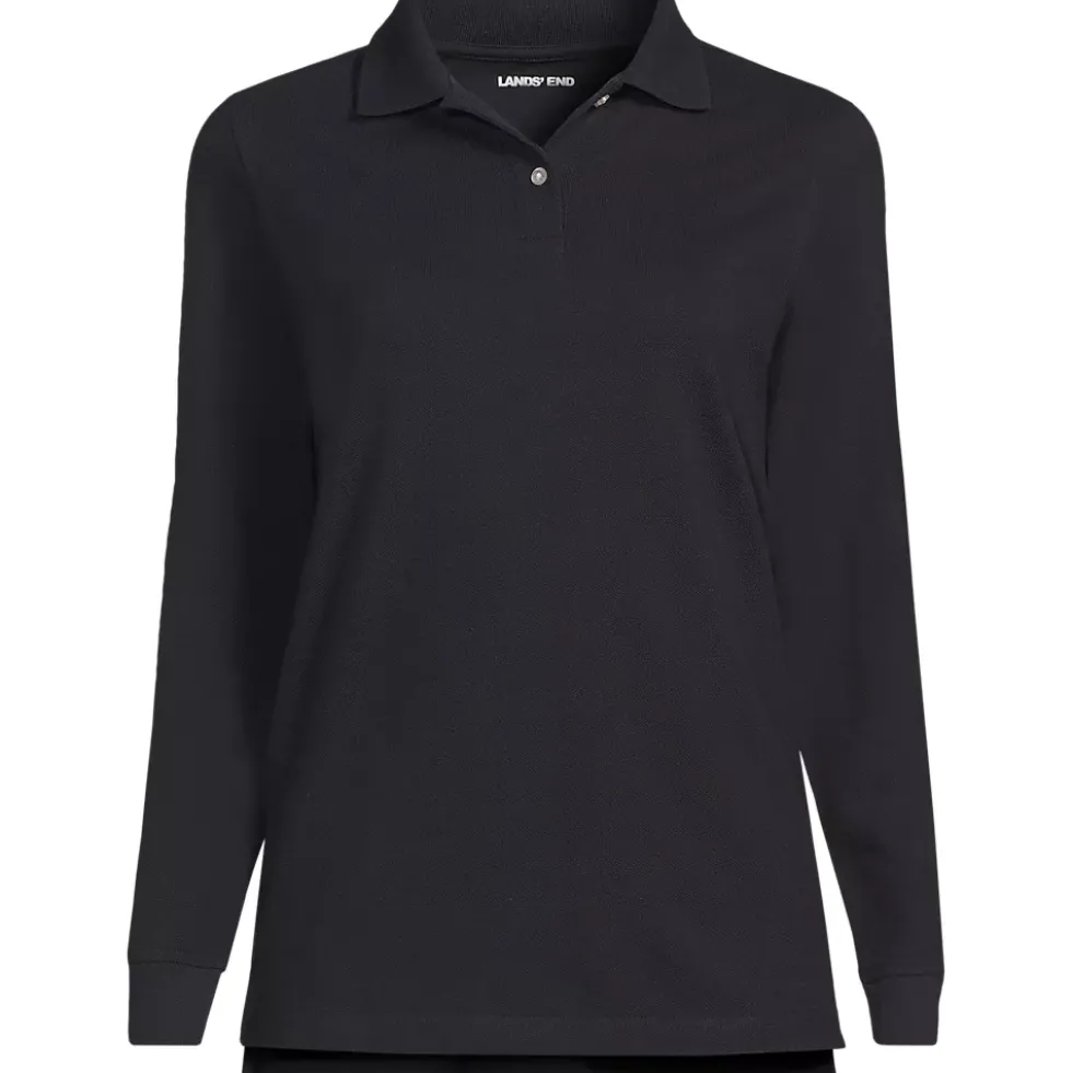 School Uniform Kids Long Sleeve Mesh Polo Shirt