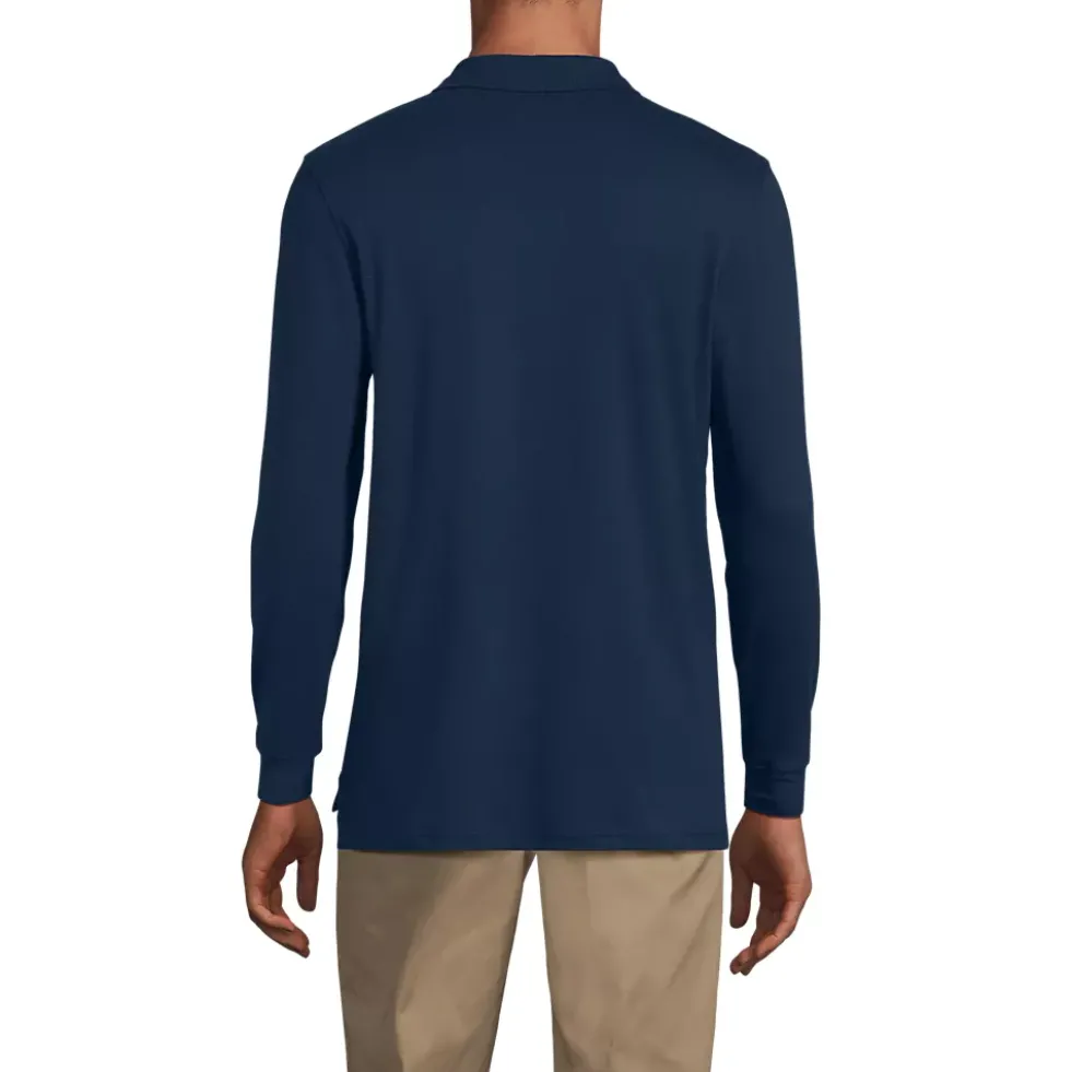 School Uniform Kids Long Sleeve Interlock Polo Shirt