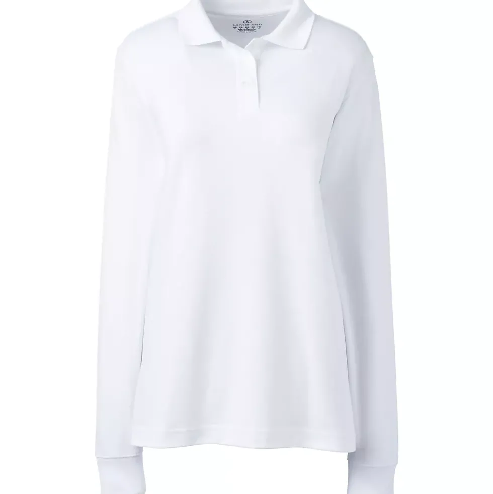 School Uniform Kids Long Sleeve Interlock Polo Shirt