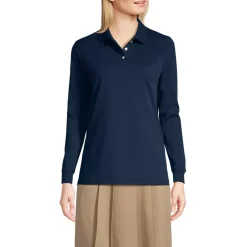 School Uniform Kids Long Sleeve Interlock Polo Shirt