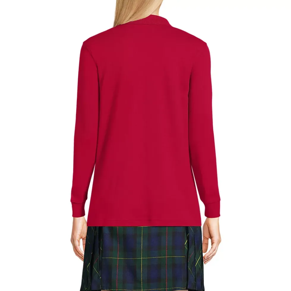 School Uniform Kids Long Sleeve Interlock Polo Shirt
