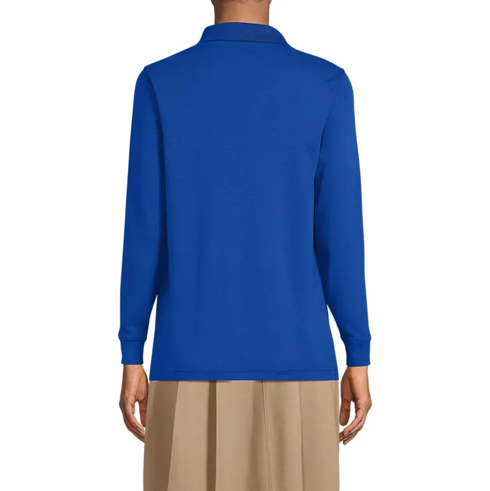 School Uniform Kids Long Sleeve Interlock Polo Shirt