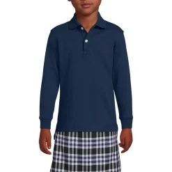 School Uniform Kids Long Sleeve Interlock Polo Shirt