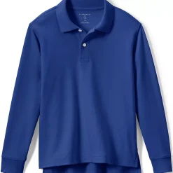 School Uniform Kids Long Sleeve Interlock Polo Shirt