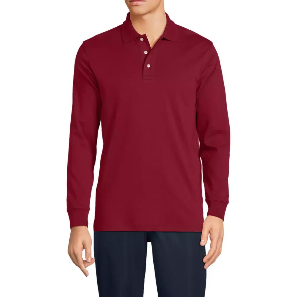 School Uniform Kids Long Sleeve Interlock Polo Shirt