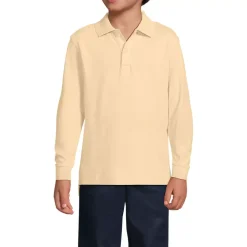 School Uniform Kids Long Sleeve Interlock Polo Shirt