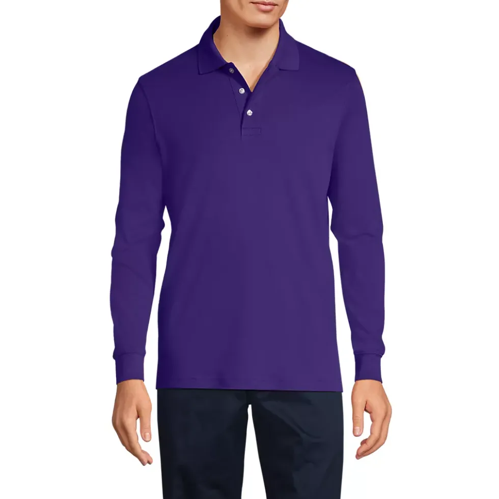 School Uniform Kids Long Sleeve Interlock Polo Shirt