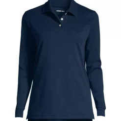 School Uniform Kids Long Sleeve Interlock Polo Shirt