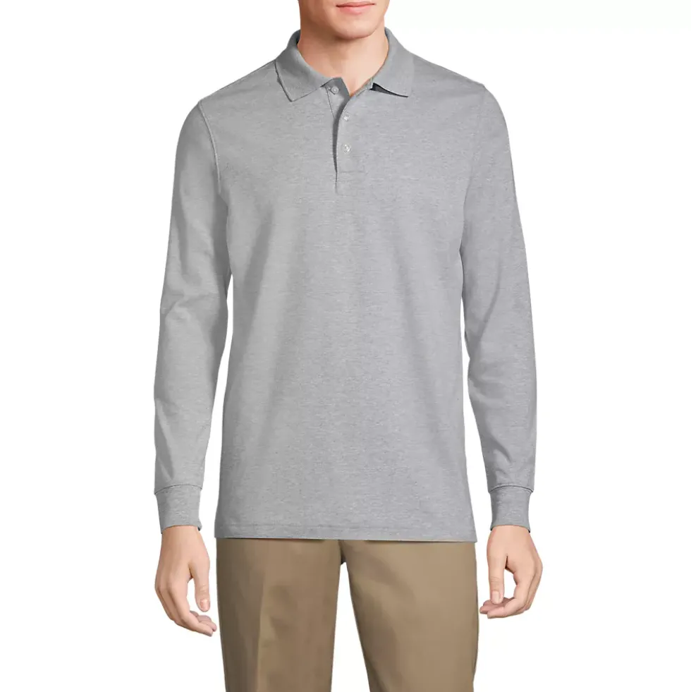 School Uniform Kids Long Sleeve Interlock Polo Shirt