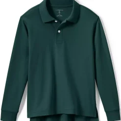 School Uniform Kids Long Sleeve Interlock Polo Shirt