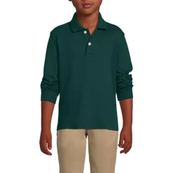 School Uniform Kids Long Sleeve Interlock Polo Shirt