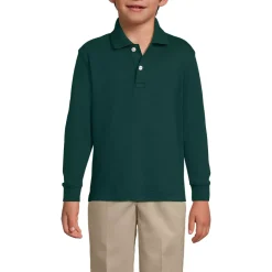 School Uniform Kids Long Sleeve Interlock Polo Shirt