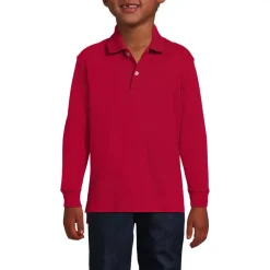 School Uniform Kids Long Sleeve Interlock Polo Shirt