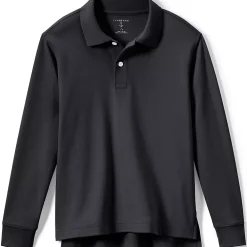 School Uniform Kids Long Sleeve Interlock Polo Shirt