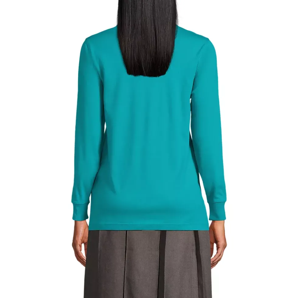 School Uniform Kids Long Sleeve Interlock Polo Shirt